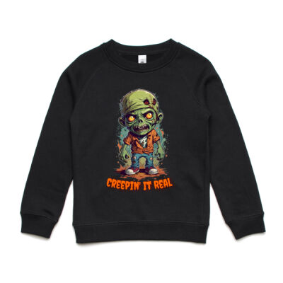 Creepin' It Real Zombie, Kids Jumper. Thumbnail