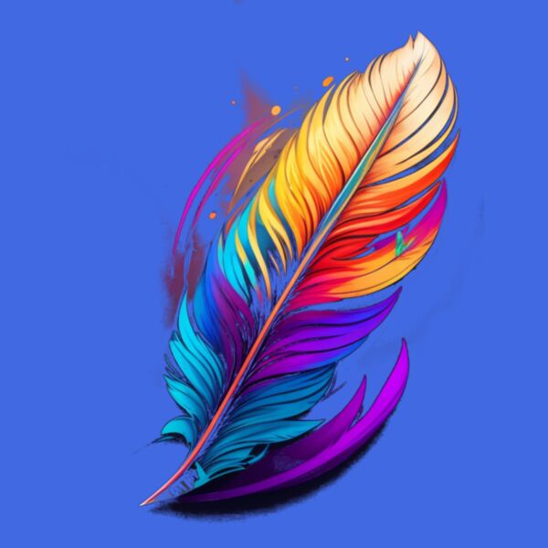 Colourful Feather, no background. Thumbnail