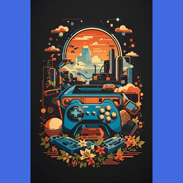 Retro Gaming Full Background. Thumbnail