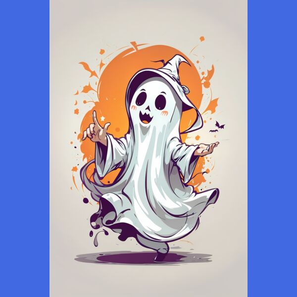 Cute Ghost With Background. Thumbnail
